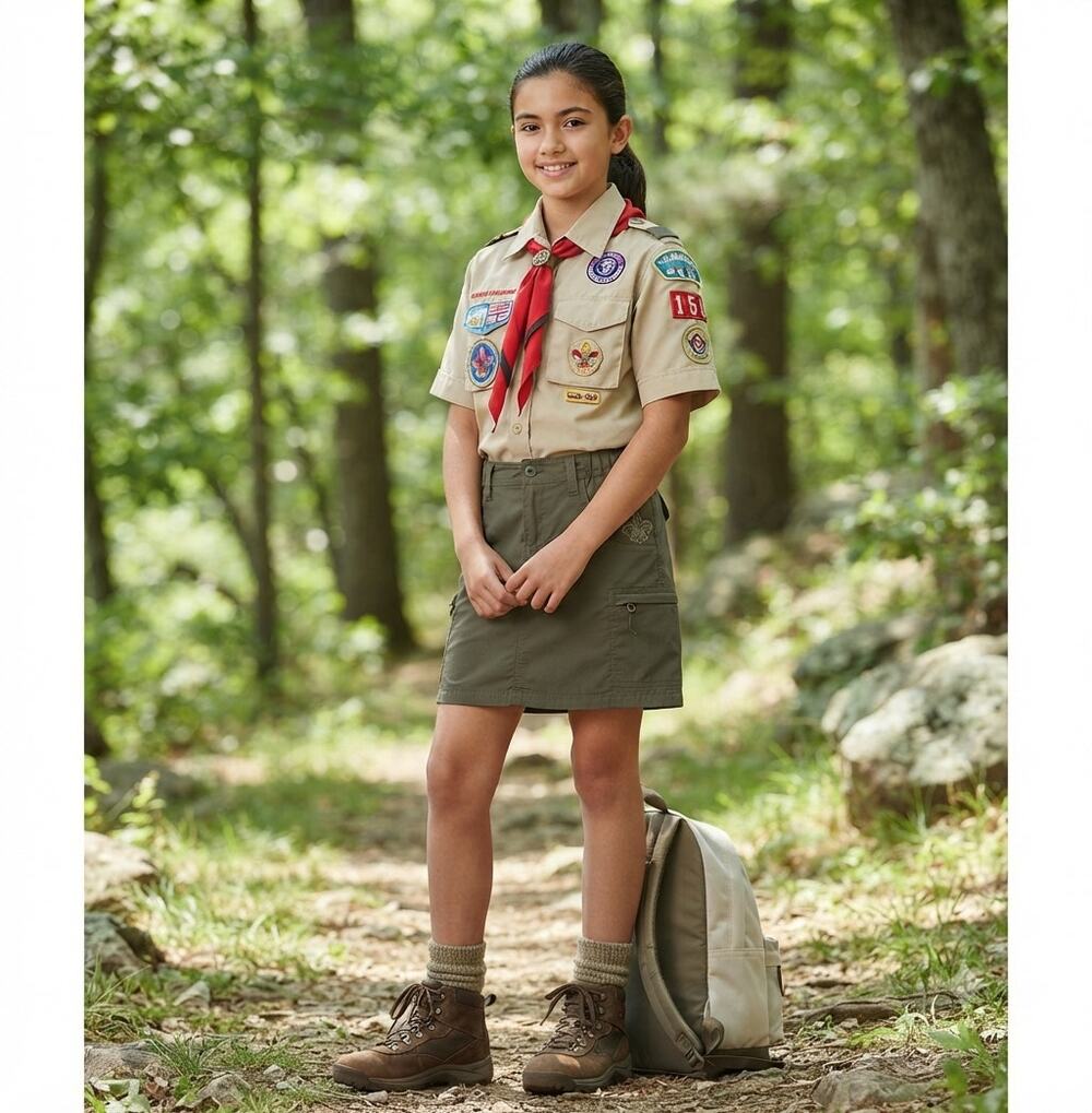 Scouts BSA Girls' Uniform Skort Olive Green Size 12 Utility Hiking Outdoors EUC